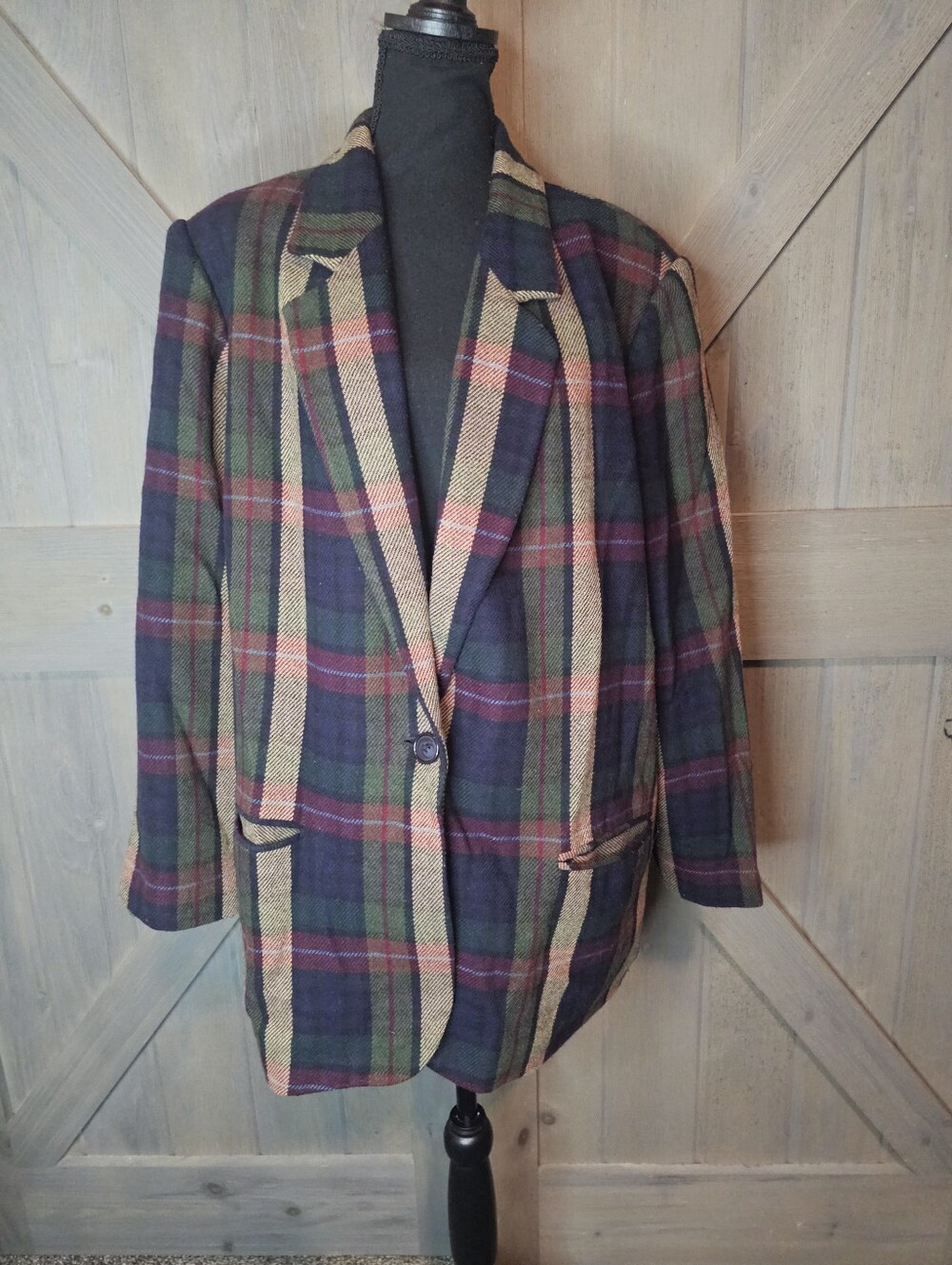 Vintage Sag Harbor Plaid Blazer sz 22W